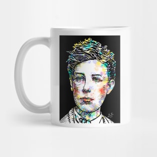 ARTHUR RIMBAUD watercolor and ink portrait Mug